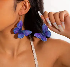 Purple Butterfly Earrings