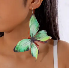 Green Butterfly Earrings