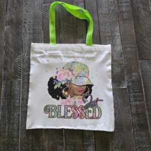 "Just Blessed” Canvas Tote Bag