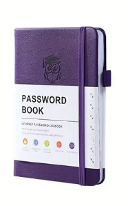 Secure & Stylish Password Book– Purple Faux Leather