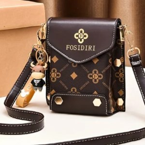 Fosidiri Mini Crossbody Bag with Gold Accents & Charm
