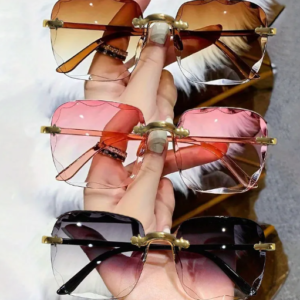 3pcs Women's Frameless Sunglasses