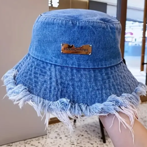 Frayed Edge Denim Bucket Hat