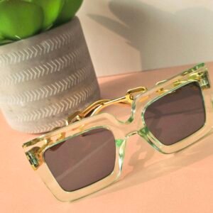 Mint Gold Frame Square Sunglasses – Bold, Chic & Trendy