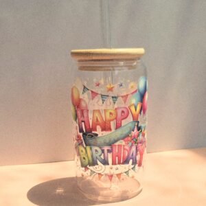 🎉 Happy Birthday Glass Tumbler - 16oz 🎉