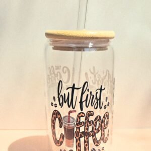 ☕ But First, Coffee – 16oz Glass Tumbler